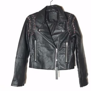 NWT Blank NYC Studded Faux Leather Moto Jacket